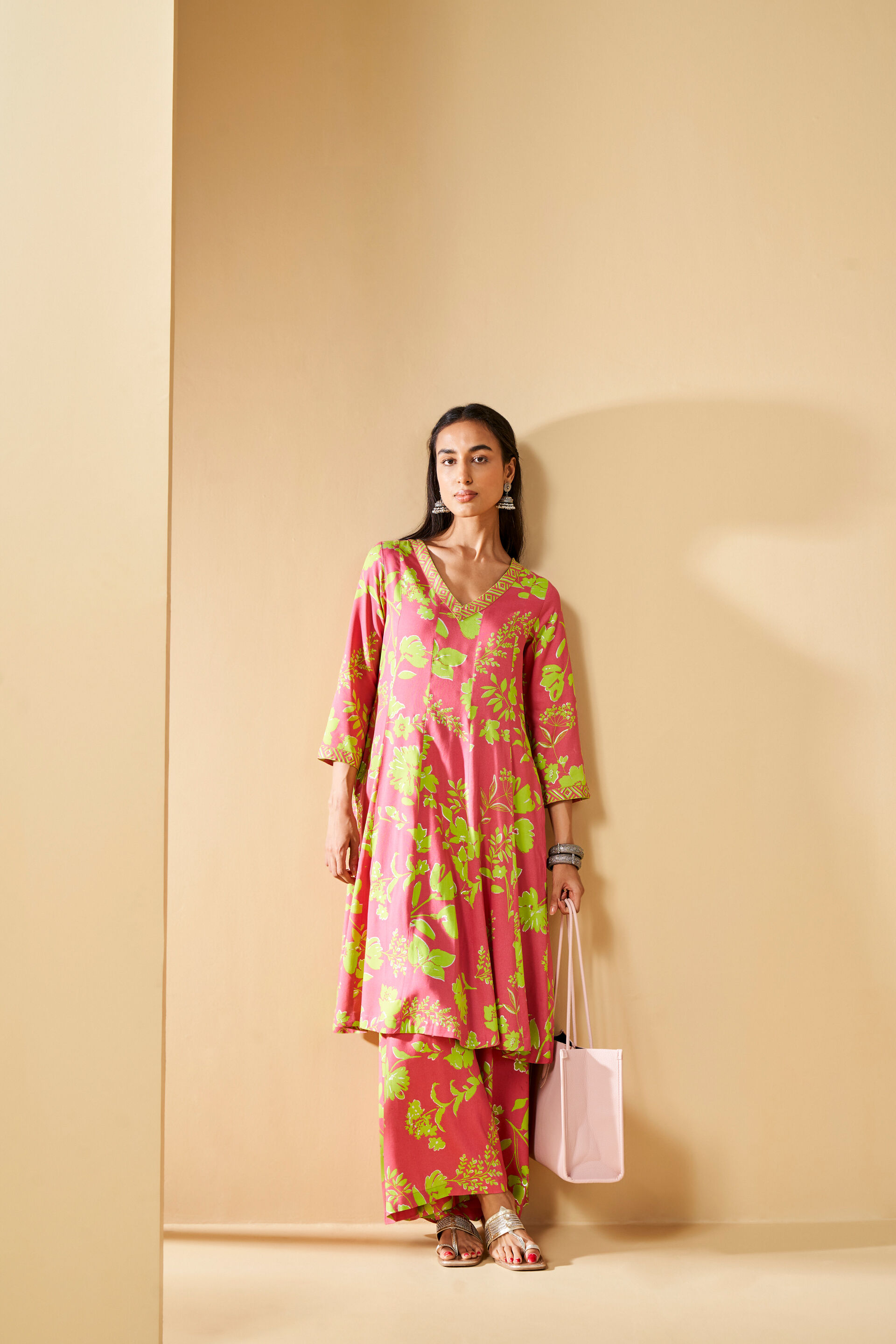 Buy GLOBAL DESI Floral Viscose Round Neck Women's Flared Tunic | Shoppers  Stop